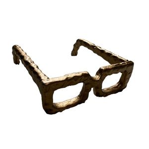 Bizarre oversized and heavy glasses decor for nerds and glasses wearers! Brass
